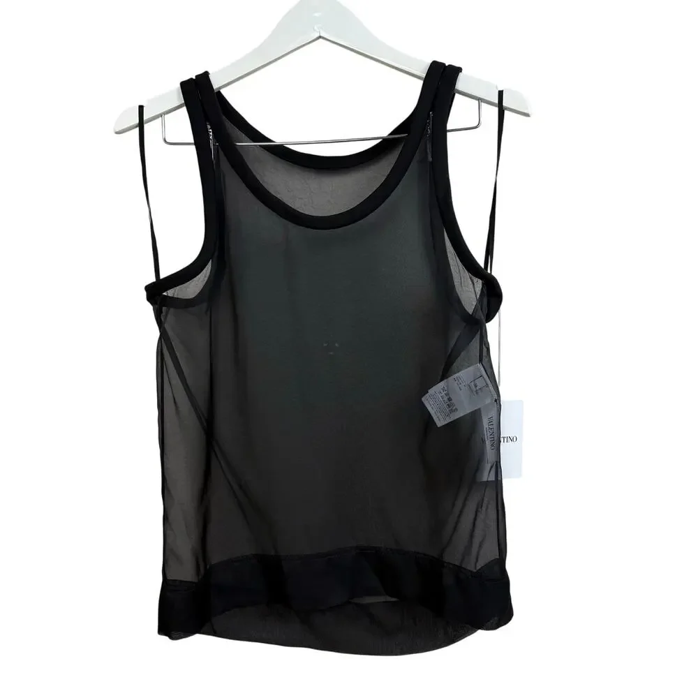 New VALENTINO Garavani Sheer 100% Silk Tank Top - Picture 8 of 10